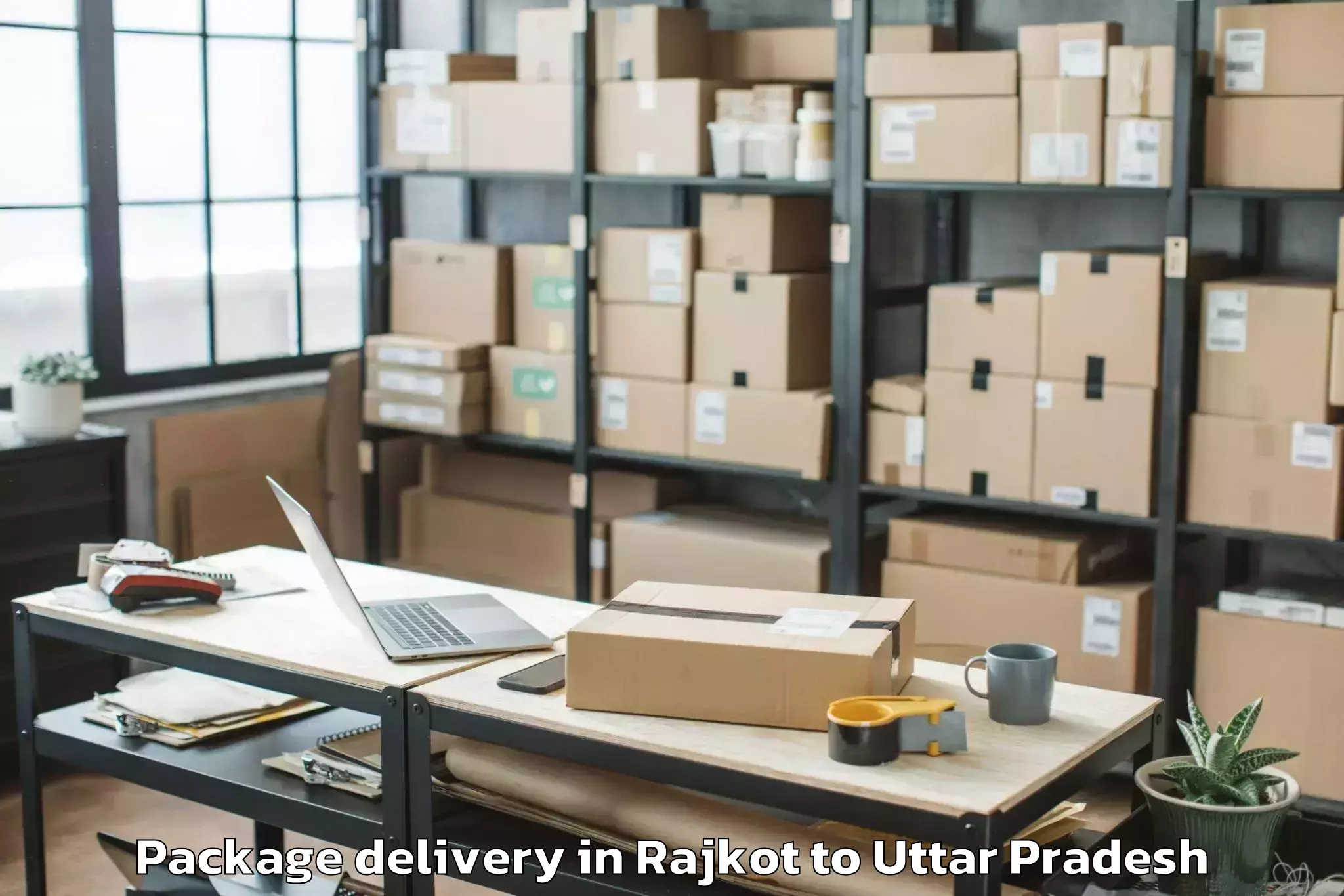 Top Rajkot to Ganj Muradabad Package Delivery Available